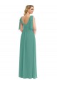 V-Back Icelandic Silver A-Line V-Neck Long Semi Formal Evening Dress / Bridesmaid Dress Hobart