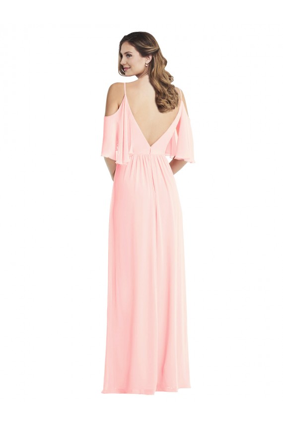 V-Back Pink A-Line V-Neck Long Semi Formal Evening Dress / Bridesmaid Dress Hobart