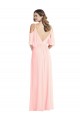 V-Back Pink A-Line V-Neck Long Semi Formal Evening Dress / Bridesmaid Dress Hobart