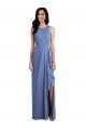 Keyhole Back Windsor Blue A-Line Jewel Neck Long Bridesmaid Dress Hobart