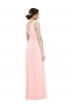 Pink A-Line V-Neck Sleeveless Long Bridesmaid Dress Hobart
