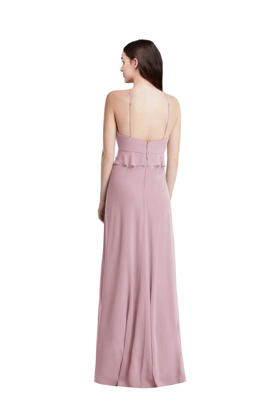 Low Back Primrose A-Line Halter Neck Long Bridesmaid Dress / Evening Dress Hobart