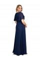 Dark Navy A-Line V-Neck Long Formal Plus Size Evening Gown / Prom Dress / Bridesmaid Dress Hobart