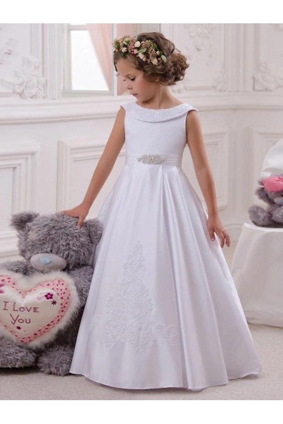 Ivory Ball Gown Long Flower Girl Dresses Hobart