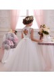 Keyhole Back Ivory Ball Gown High Neck Long Little Flower Girl Dresses Hobart