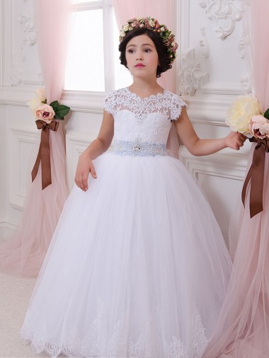 Ivory Ball Gown Sweetheart Chapel Train Flower Girl Dresses Hobart