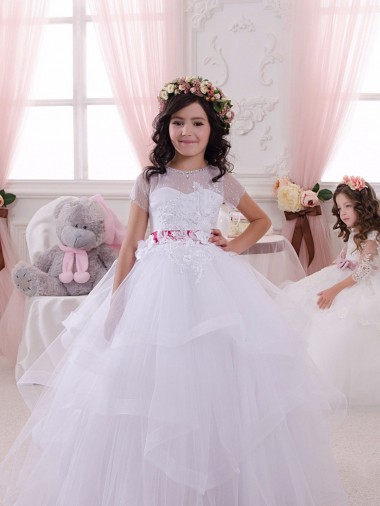 Ivory Ball Gown Sweetheart Long Little Flower Girl Dress Hobart