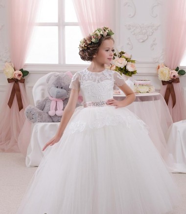 Ivory Ball Gown Sweetheart Long Flower Girl Dress Hobart
