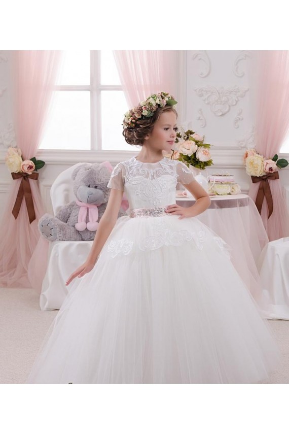 Ivory Ball Gown Sweetheart Long Flower Girl Dress Hobart