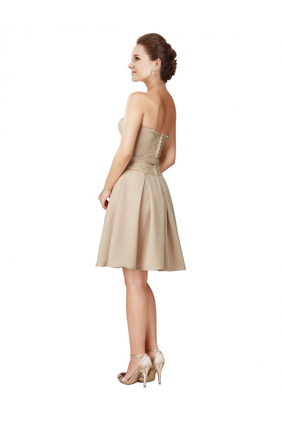 Champagne A-Line Sweetheart Knee Length Bridesmaid Dress Hobart