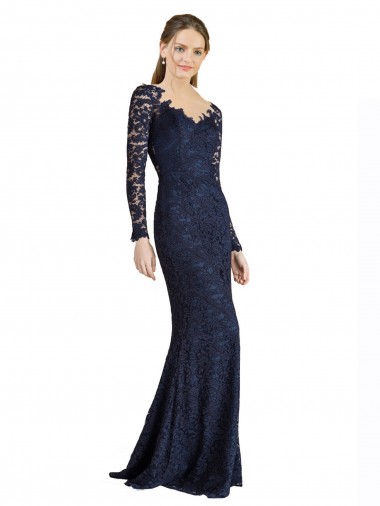 Keyhole Back Dark Navy Mermaid Sweetheart Long Prom Dress / Bridesmaid Dress Hobart