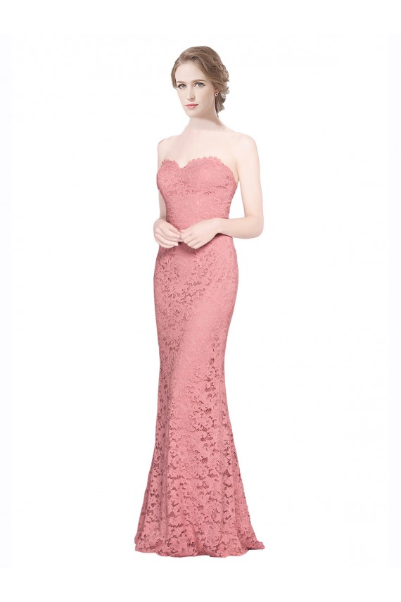 Salmon Mermaid Strapless Long Formal Dress / Bridesmaid Dress Hobart