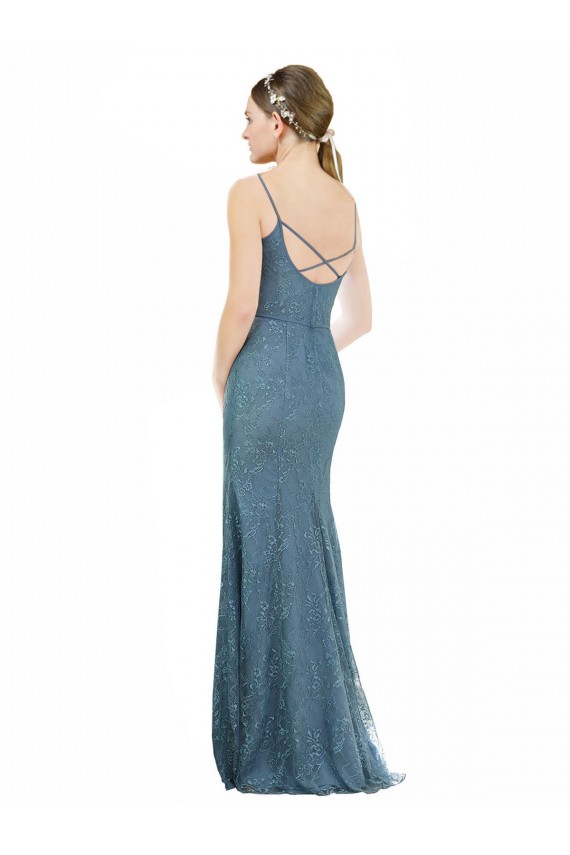 Open Back Sheath V-Neck Long Bridesmaid Dress Hobart