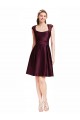 Open Back Grape A-Line Square Neck Knee Length Bridesmaid Dress Hobart