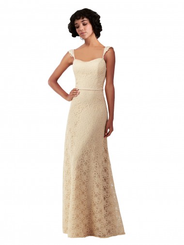 Champagne A-Line Sweetheart Long Bridesmaid Dress Hobart