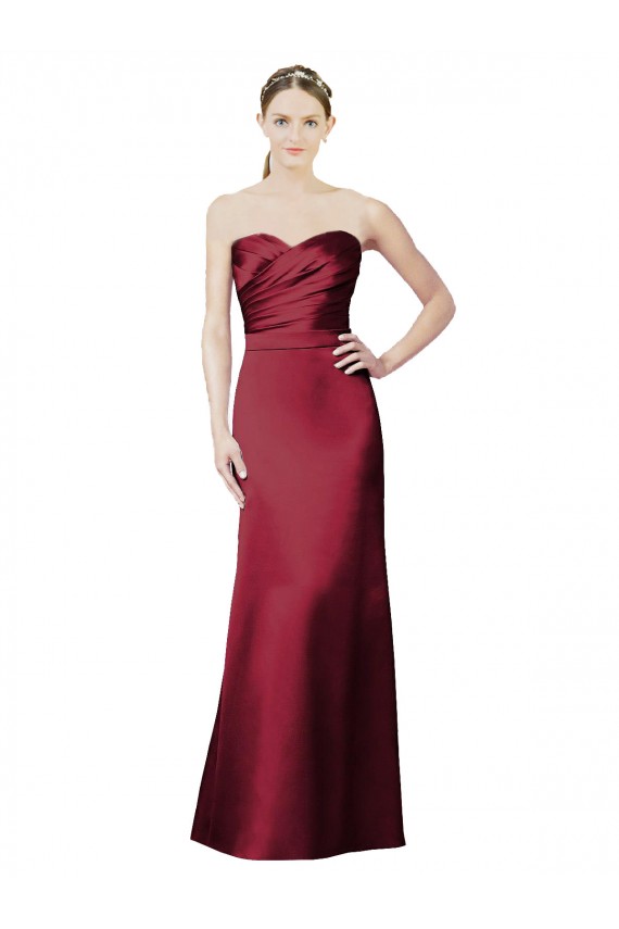 Burgundy Mermaid Strapless Long Bridesmaid Dress / Evening Dress Hobart