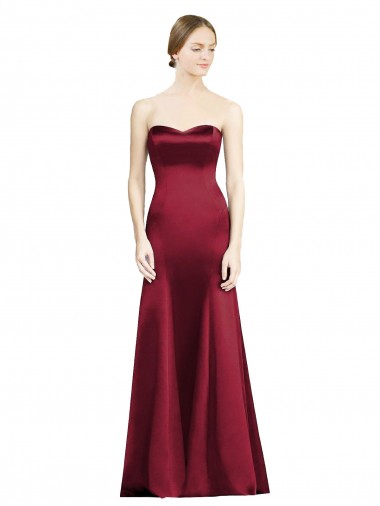 Burgundy Mermaid Sweetheart Sleeveless Long Bridesmaid Dress Hobart
