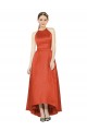 Spice Red A-Line Halter Neck High Low Bridesmaid Dress Hobart