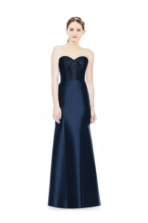 Dark Navy Mermaid Strapless Long Evening Dress / Bridesmaid Dress Hobart