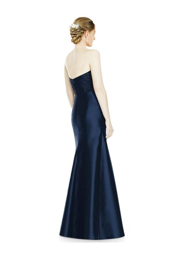 Dark Navy Mermaid Strapless Long Evening Dress / Bridesmaid Dress Hobart