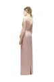 V-Back Pink Sheath V-Neck Long Bridesmaid Dress Hobart