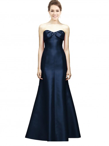 Dark Navy Mermaid Strapless Long Bridesmaid Dress Hobart