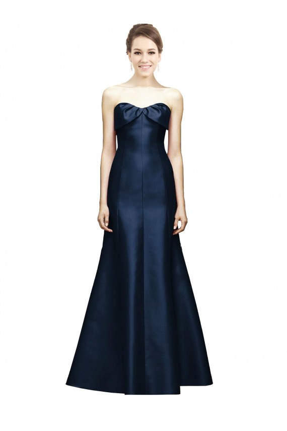 Dark Navy Mermaid Strapless Long Bridesmaid Dress Hobart