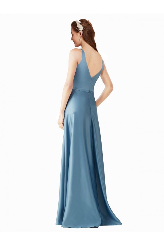 A-Line High Neck Long Black Tie Prom Dress / Bridesmaid Dress Hobart