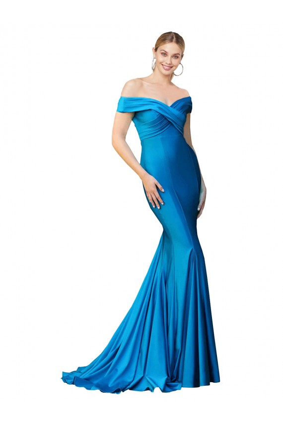 Peacock Blue Mermaid High Neck Long Formal Evening Gown / Prom Dress / Bridesmaid Dress Hobart