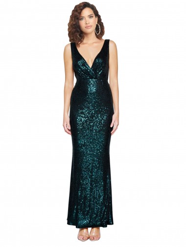 Dark Green Mermaid V-Neck Long Bridesmaid Dress / Evening Dress Hobart