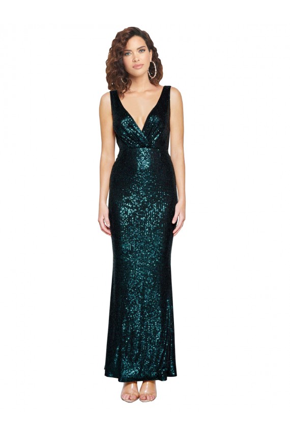 Dark Green Mermaid V-Neck Long Bridesmaid Dress / Evening Dress Hobart
