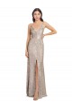 V-Back Silver Sheath High Neck Long Formal Evening Gown / Prom Dress / Bridesmaid Dress Hobart