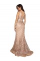 V-Back Rose Gold Mermaid V-Neck Long Formal Plus Size Evening Gown / Prom Dress / Bridesmaid Dress Hobart