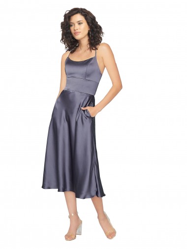Keyhole Back Dusk A-Line Scoop Neck Midi Length Prom Dress / Bridesmaid Dress Hobart