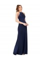Open Back Sapphire Sheath High Neck Long Formal Evening Gown / Prom Dress / Bridesmaid Dress Hobart