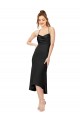 Open Back Black Sheath Cowl Neck Midi Length High Low Evening Gown / Prom Dress / Bridesmaid Dress Hobart