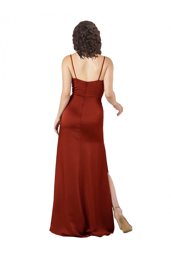 Low Back Red A-Line Square Neck Long Formal Evening Gown / Prom Dress / Bridesmaid Dress Hobart