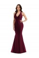 Open Back Burgundy Mermaid V-Neck Long Formal Plus Size Evening Gown / Prom Dress / Bridesmaid Dress Hobart