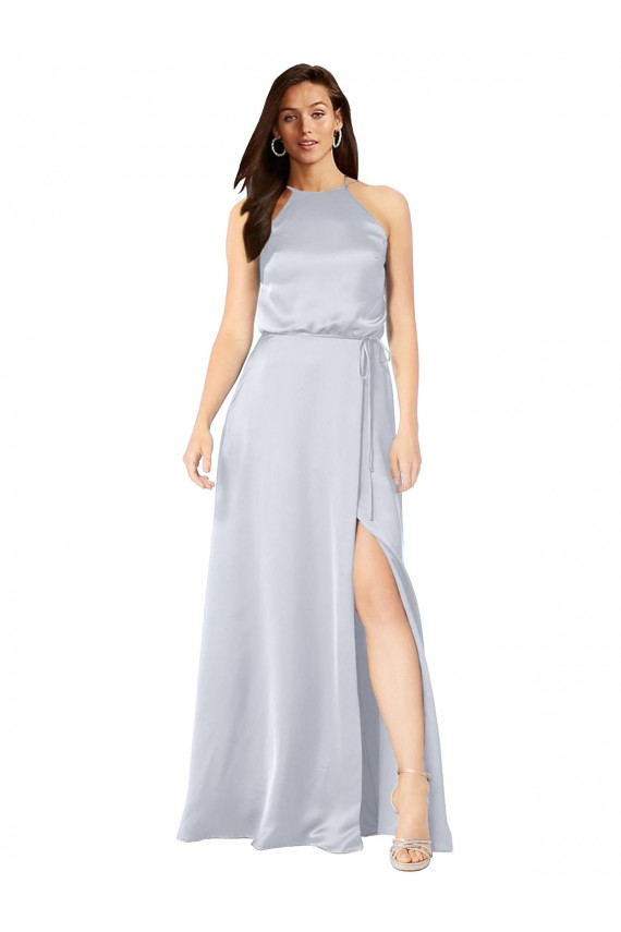 Open Back Fog A-Line Halter Neck Long Formal Evening Gown / Bridesmaid Dress Hobart