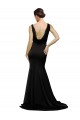 Low Back Black A-Line V-Neck Sweep Train Formal Evening Gown / Prom Dress / Bridesmaid Dress Hobart