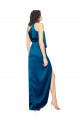Peacock Blue Sheath High Neck Long Formal Evening Gown / Prom Dress / Bridesmaid Dress Hobart