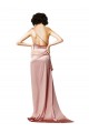 Open Back Dusty Pink A-Line One Shoulder Long Formal Evening Gown / Prom Dress / Bridesmaid Dress Hobart