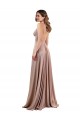 Low Back Dusty Pink A-Line V-Neck Long Black Tie Evening Gown / Prom Dress / Bridesmaid Dress Hobart