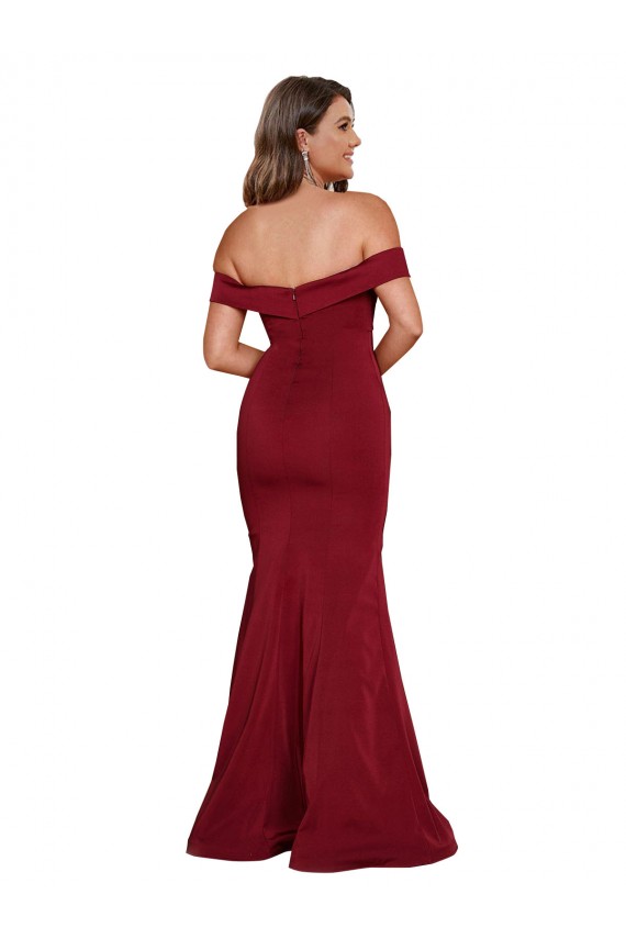 Burgundy Mermaid Off the Shoulder Long Formal Plus Size Evening Gown / Prom Dress / Bridesmaid Dress Hobart