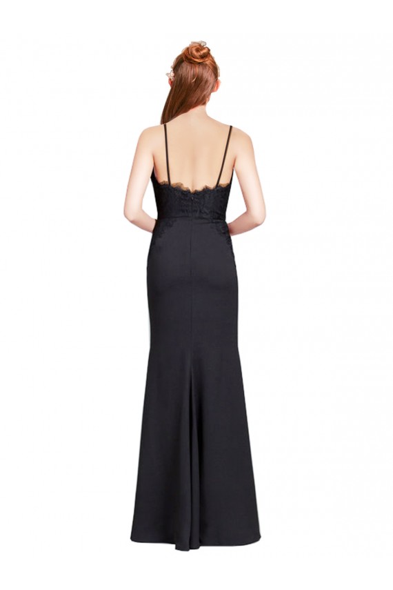 Low Back Black Mermaid V-Neck Long Prom Dress / Bridesmaid Dress Hobart