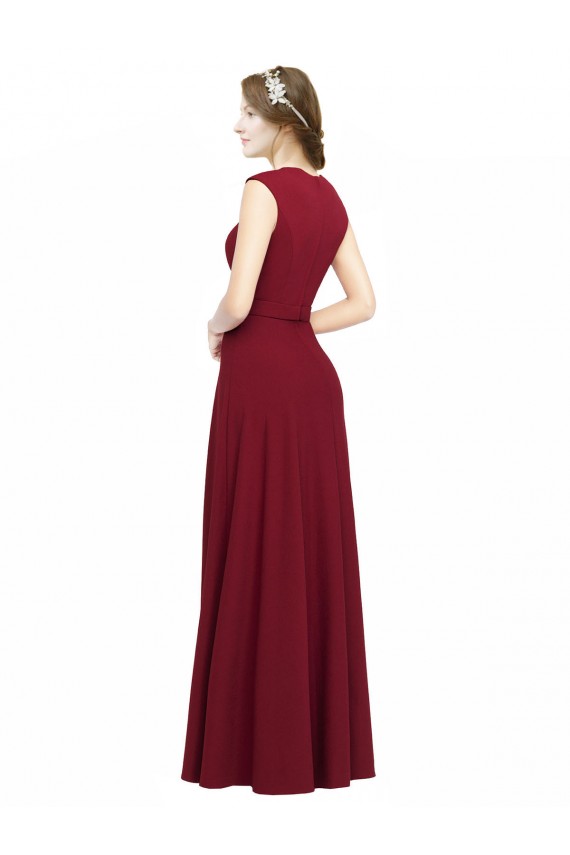 Burgundy A-Line Square Neck Long Prom Dress / Bridesmaid Dress Hobart