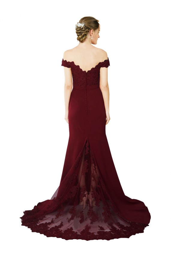 V-Back Burgundy Gold Mermaid Sweetheart Sweep Train Formal Evening Gown / Prom Dress / Bridesmaid Dress Hobart