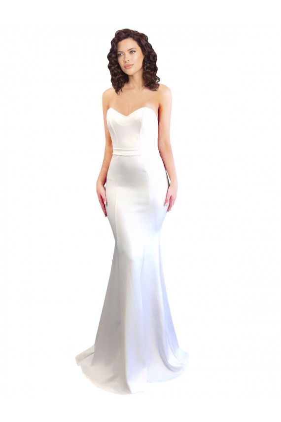 Low Back White Mermaid High Neck Long Formal Evening Gown / Prom Dress / Bridesmaid Dress Hobart