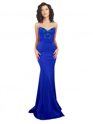 Low Back Royal Blue Mermaid High Neck Long Formal Evening Gown / Prom Dress / Bridesmaid Dress Hobart