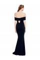 Keyhole Back Dark Navy Mermaid Off the Shoulder Long Formal Dress / Bridesmaid Dress Hobart